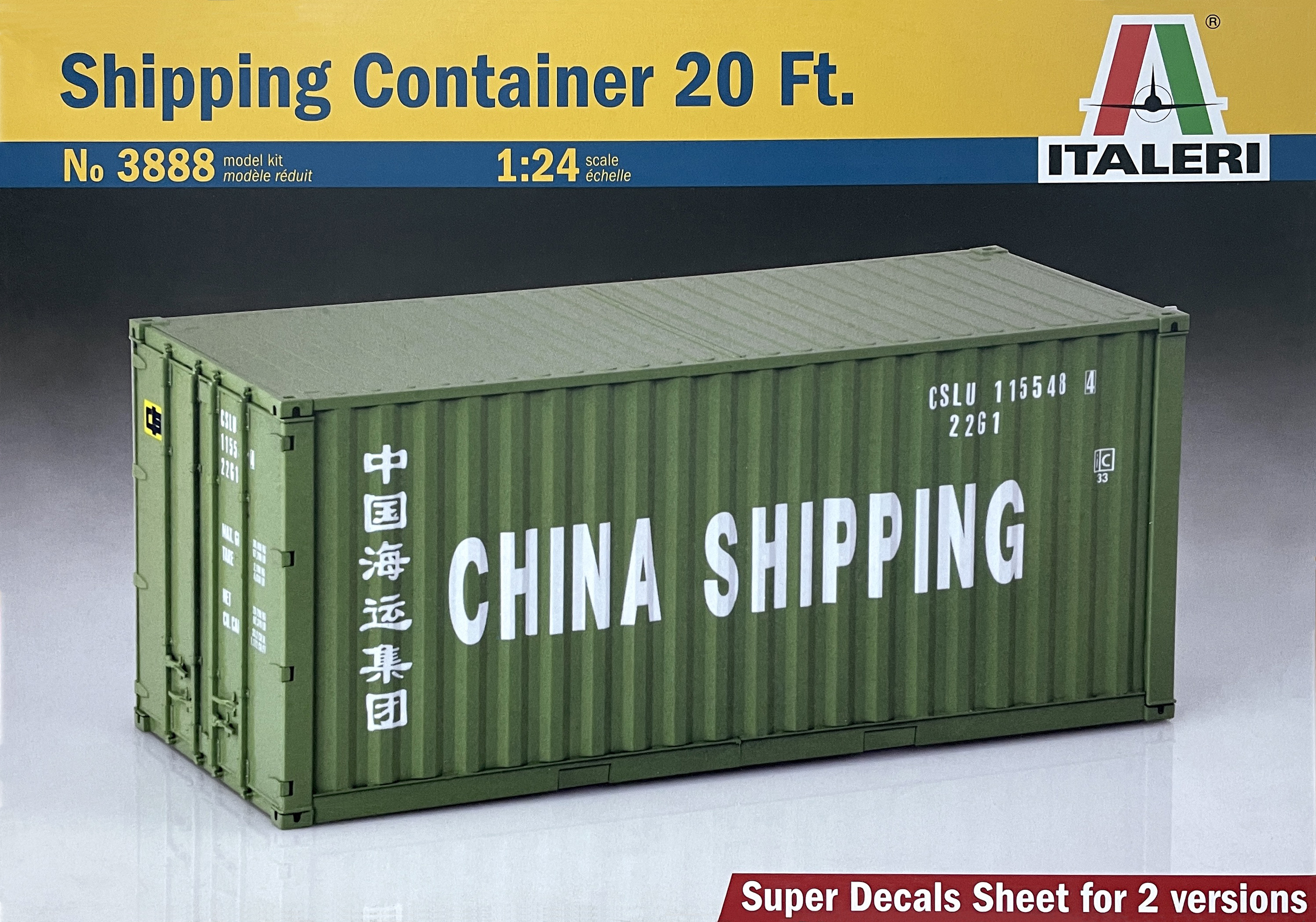 3888 Italeri 1/24 Shipping Container 20 Ft.