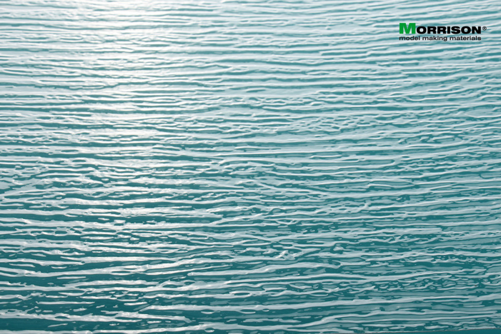"Океанский бриз" - объемная прозрачная текстура для имитации воды (Лист А3- 28см.х38см.)