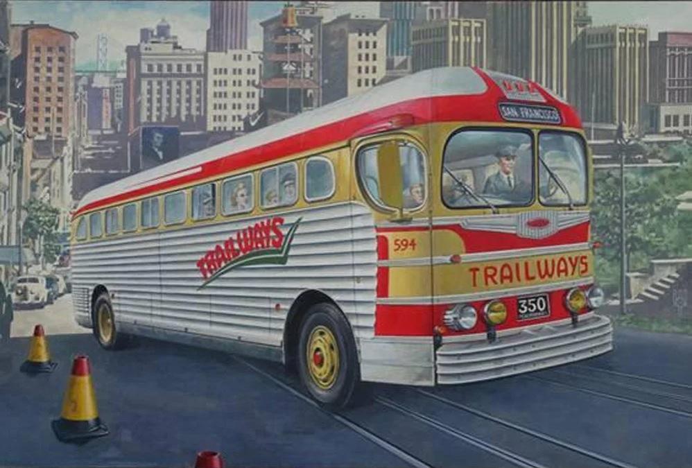 Американский автобус 819 GMC PD-3751 “Silverside Trailwagon” Trailways Company